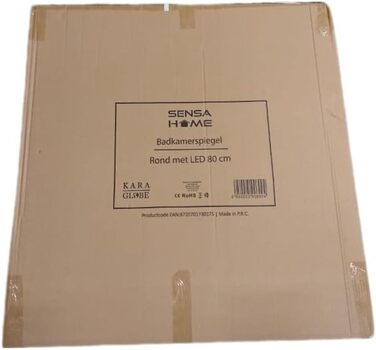 Дзеркало для ванної кімнати SensaHome кругле з LED-підсвічуванням, регульованою яскравістю, 70 см (80x80 см)