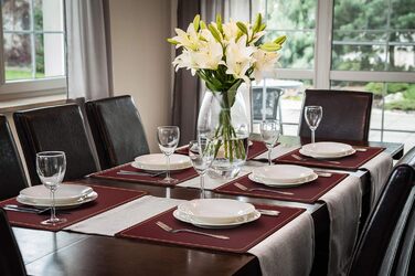 Підставки під тарілки Leder Platzsets, бордові, 6 шт., миючі, водонепроникні, для дому, кухні, на вулицю