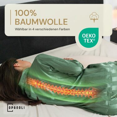 Вагітне ортопедичне подування Opanoli® з 100% бавовни, біле - подушка для вагітних у формі тіла, Öko-Tex, можна прати, м'яка подушка, подушка для годування, Body Pillow білий (бежевий, подушка з чохлом)