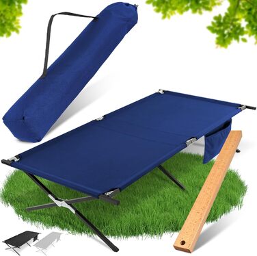 Польове ліжко XXL 200 кг, складане, 210x70/100 см – легке розкладне ліжко для кемпінгу