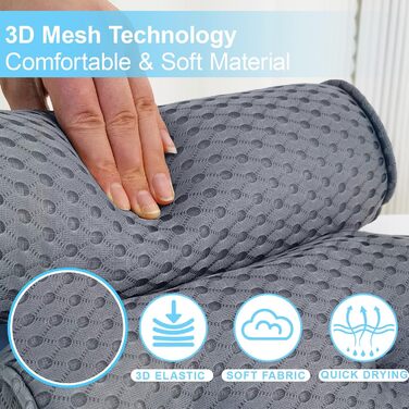 Подушка для ванни AEROiVi Luxuriös: комфортна підтримка голови та шиї, сітчаста тканина, сірий колір