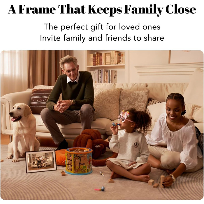 Цифрова фоторамка Lexar 10.1 дюйма IPS Touch Screen, Wi-Fi, 32 ГБ, підтримка Frameo, антибліковий екран, чорна