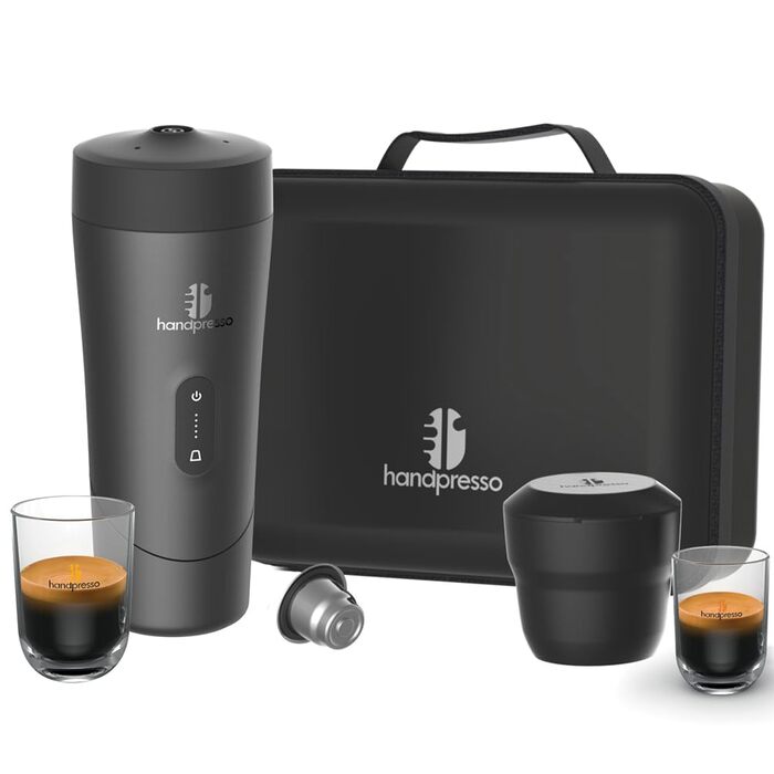 Handpresso Auto Set: портативна кавомашина для автомобіля, вана та кемпінгу | Espresso & Lungo | USB-C | для капсул