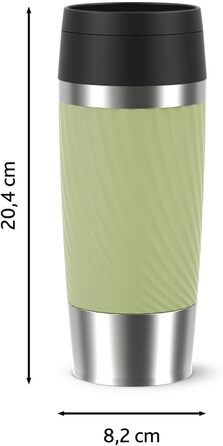 Термокружка Emsa Travel Mug Classic Twist, 0.36 л, зелена, з кришкою Quick-Press, з нержавіючої сталі, для гарячих та холодних напоїв