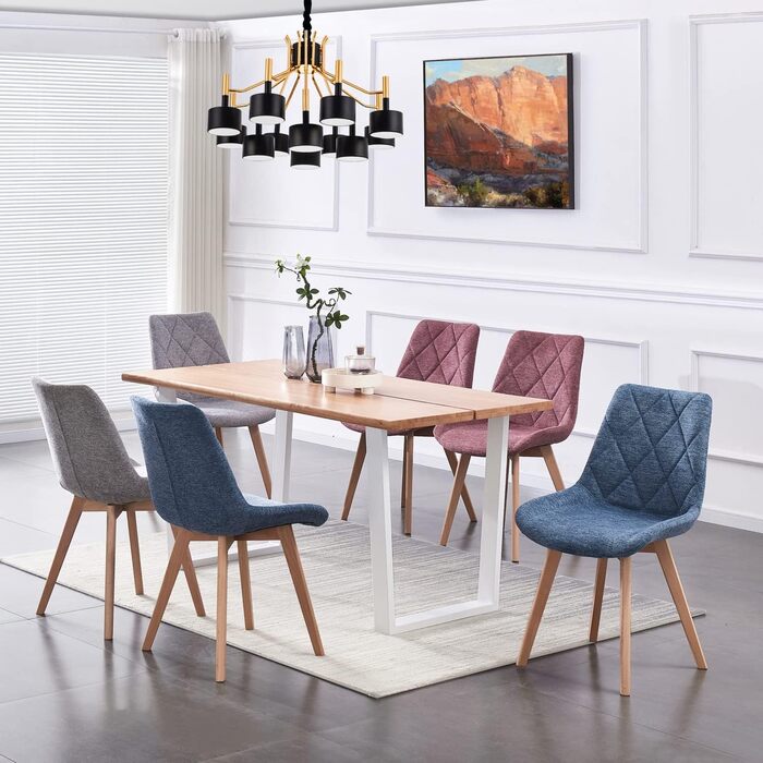 Крісла для їдальні B&D Home Tania (2 шт.), оббивка Merlot, дизайн у стилі Skandi, для кухні, офісу, вітальні