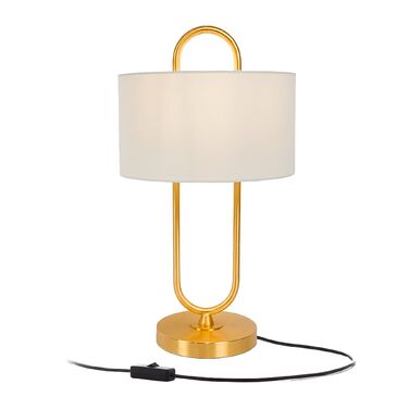 Relaxdays Настільна лампа U-подібної форми з лляним абажуром