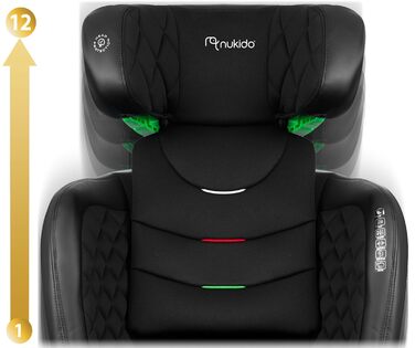 Автокрісло Nukido 15-36 кг, ISOFIX, регулювання підголівника та нахилу, чорний