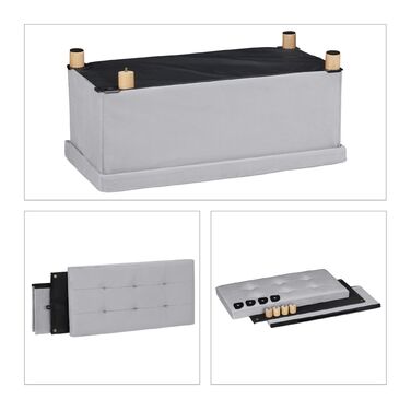 Лавка Relaxdays з оксамитовим покриттям та дерев'яними ніжками