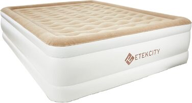 Надувне ліжко Etekcity EAM-ET2 для 1 особи - односпальне надувне ліжко для кемпінгу та відпочинку, 203 x 152 x 46 см, білий