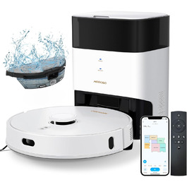 Робот-пилосос AIRROBO GT21 з функцією миття: потужний робот-пилосос з док-станцією 5л, LiDAR навігація, 180 хв роботи, автоматичне порожнення, керування через додаток