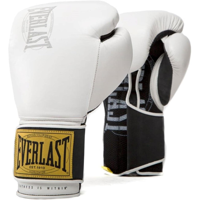 Боксерські рукавички для дорослих унісекс Everlast 1910 класичні тренувальні рукавички білого кольору 14 унцій