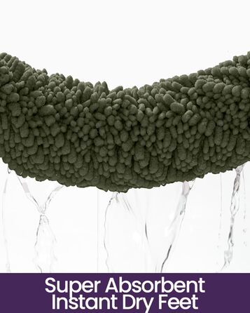 Килимок для ванної кімнати DEXI, м'який, поглинаючий, з дрібного ворсу, 50,8 x 81,3 см, оливковий