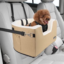 Автомобільне сидіння для собак Eyein для маленьких собак, повністю знімне і миється підняте автомобільне сидіння, м'яке переносне сидіння для собак з ременем безпеки і подушками для собак вагою до 8 кг