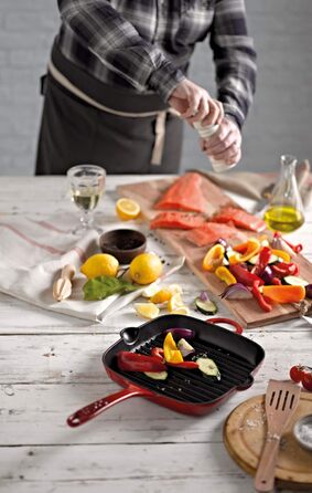 Сковорода-гриль Denby Halo 25 см, чавун, рубіново-червоний (25 см)