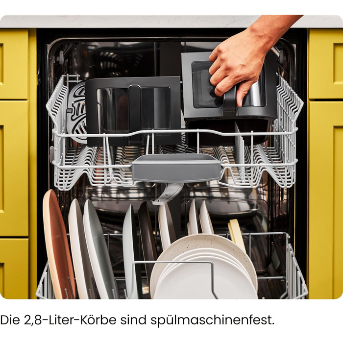 Фритюрниця повітряна CHEFMAN з подвійним кошиком 5.6L, цифрове управління, чорна