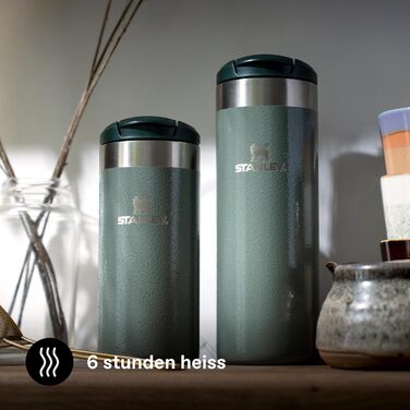 Термокружка Stanley Aerolight Transit 0.47L Hammertone Green - Збереження тепла до 6 годин, миється в посудомийній машині, для кави з собою, витримує протікання, сумісна з автомобільними тримачами