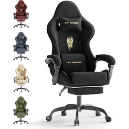 Ігровий крісло Ferghana Ergonomisch, чорний - з підголівником та поперековою подушкою
