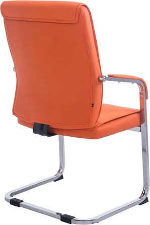 Стілець барний Anubis I помаранчевий, штучна шкіра, до 260 кг, з підлокітниками та захистом підлоги