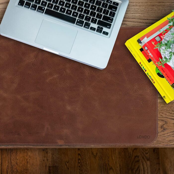 Килимок для миші Londo Echtleder з натуральної шкіри, великий, з антиковзаючою основою та гладкою поверхнею (Mink)