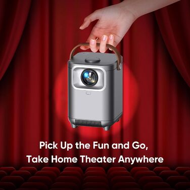 Beamer проєктор електричний 4K Full HD 1080p з автотрапецеїдною корекцією, WiFi 6, BT5.2, 50% зум, портативний для домашнього кінотеатру/відпочинку на природі, сумісний з ТВ приставкою/ноутбуком/смартфоном