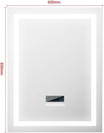 Дзеркало для ванної кімнати Kedia LED з підсвічуванням, 100x60 см, білий колір, Bluetooth, проти запотівання