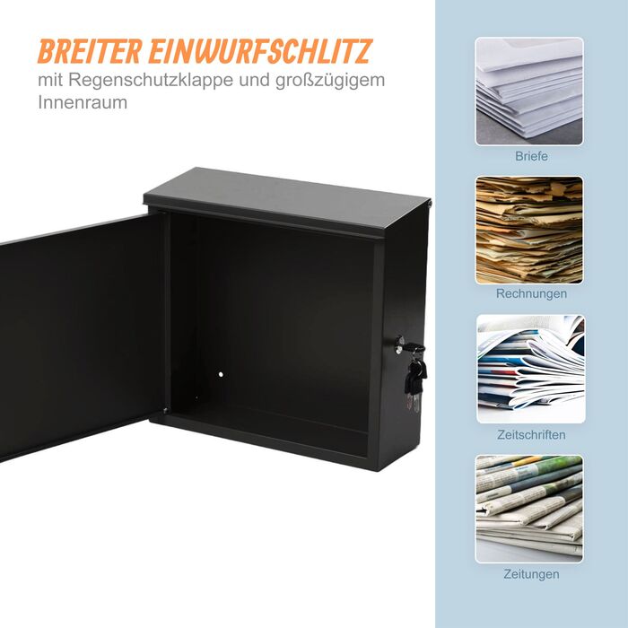 Скріпка Relaxdays - Металева поштова скринька