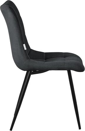 Крісла для їдальні ML-Design: комплект з 4 шт., антрацит, з м'яким сидінням та металевими ніжками. Підходять для їдальні, вітальні, кухні, офісу.