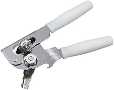 Swing-A-Way: портативний відкривач консерв з ергономічною ручкою та відкривачем для пляшок (білий/Opulenter Garten)