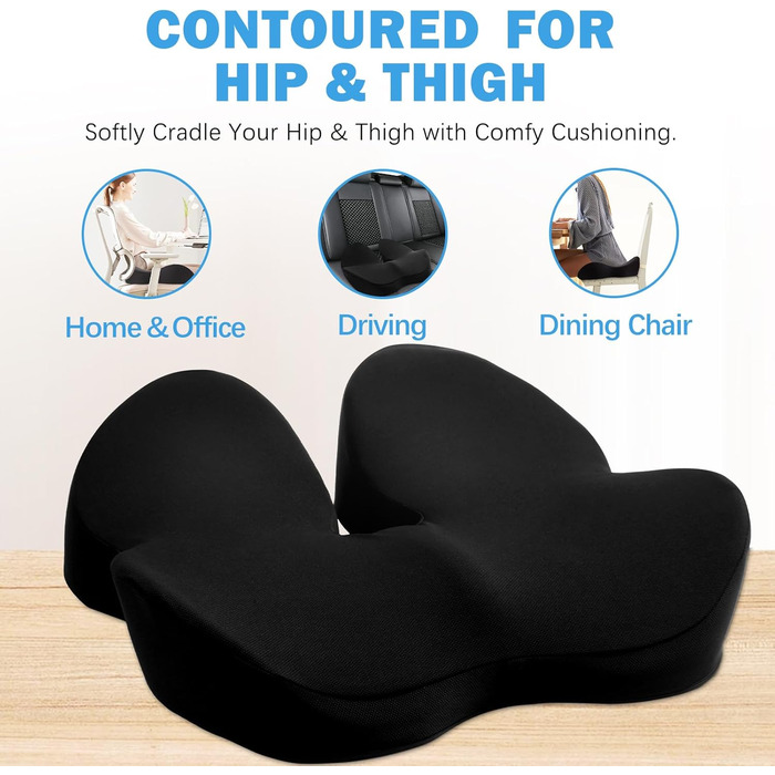 Подушка для офісного крісла Firhuza Memory-Sitzkissen: ергономічна, для полегшення болю в спині та ішіасу, з memory foam