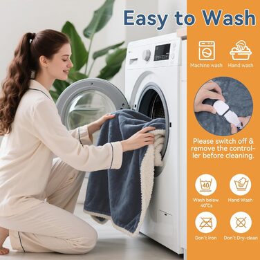 Електрична гріюча ковдра з автовимкненням 160x130 см, 9 температурних режимів, таймер, LED-дисплей, пральна, для софи, ліжка, офісу, подарунок, сірий колір