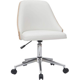 Офісне крісло Miliboo QUINO PU білий, світле дерево