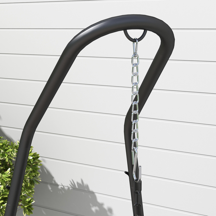 Підставка для гамака/крісла-гойдалки, металева конструкція, чорна, 133 см x 116 см x 195/230 см