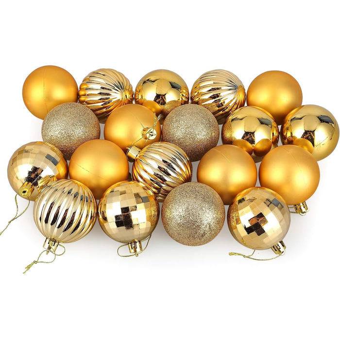 Різдвяні кульки, різдвяний візерунок, пластик, підвісні, для свята ялинки, вечірки, весілля (червоно-білі) (32 шт.-6 см-золото), 12 шт., 6