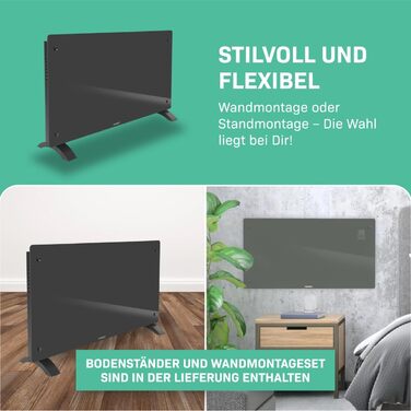 Електричний конвекторний обігрівач VONROC - 2500 Вт, білий/сірий, для кімнат до 24 м², ручне/APP керування