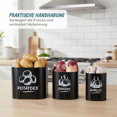 Набір з 3 контейнерів для зберігання картоплі Relaxdays