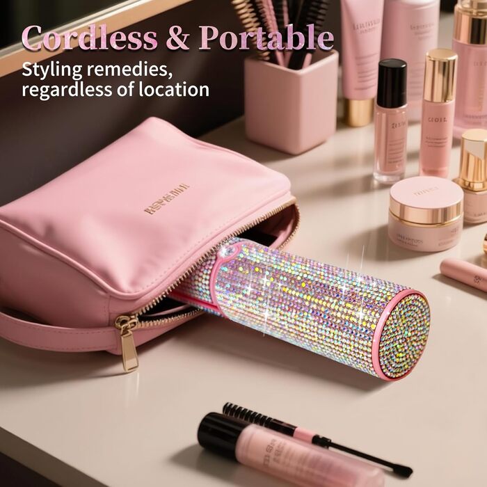 Бездротовий випрямляч для волосся Titan Mermaid 2-в-1 з акумулятором 5000mAh: випрямлення, завивка, швидкий нагрів до 205°C, портативний для подорожей