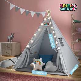 Ігровий намет Teepee сірий 160x130x130см