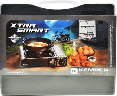 Газовий нагрівач KEMPER Nomade з нержавіючої сталі, 1900 Вт, Piezo-запалювання, подвійний захист, у кейсі