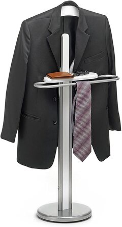 Стійка для одягу IDIMEX Fabio з вішалкою та полицею - безшумний дворецький, органайзер для одягу (білий)