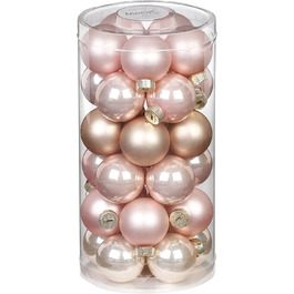 Чарівні скляні різдвяні кулі 4 см x 30 шт. ялинкові кулі (перлинно-рожеві)