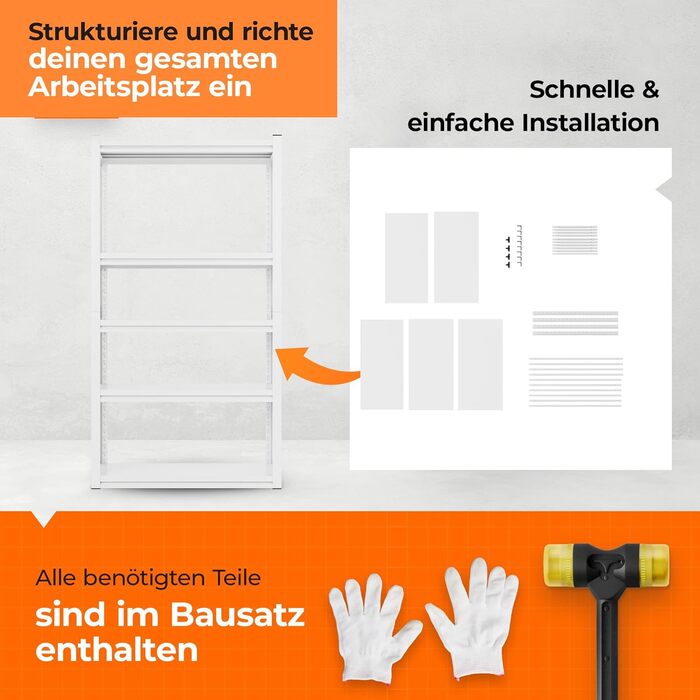 Металевий стелаж з металевими полицями, 5 ярусів, 160x86x45 см. Міцний, швидко збирається, стійкий до плісняви. Ідеально для підвалу та складу.