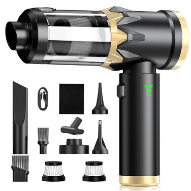 Акумуляторний ручний автомобільний пилосос 4 в 1, потужність 25000Па, безщітковий двигун 105000 об/хв, бездротовий пилосос для авто, офісу, диванів та шерсті тварин