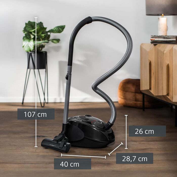 Пылесос Siemens Staubsauger Z 3.0 extreme power VSZ3XTRM11: мощний, для твердих підлог та килимів, XXL насадка для шерсті тварин, 850 Вт, чорний