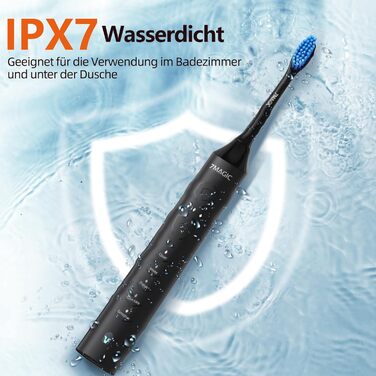 Електрична звукова зубна щітка Ritter - 5 режимів, 40000VPM, IPX7, акумулятор до 90 днів, таймер, чорний