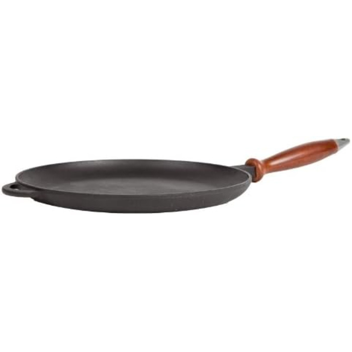 Сковорода для млинців Сковорода для млинців чавунна зі знімною дерев'яною ручкою млинниця (24 см)