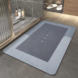 Супер всмоктуючий килимок для підлоги, великий швидковисихаючий килимок для ванної, великий килимок для вітальні, який можна прати в пральній машині, простий кухонний дверний килимок (40 х 60 см, прямокутник синього кольору)
