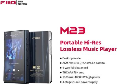 Портативний Hi-Res музичний плеєр FiiO M23, синій