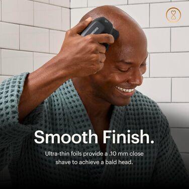 Електробритва MANSCAPED The Dome Shaver Plus для голови чоловіча, водонепроникна, 4 подвійні ротаційні леза, SkinSafe та FlexAdjust технології, USB-C зарядка, знімний магнітний блок лез