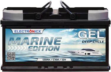 Гелева батарея 12 В 140 Ач Marine Edition технологія GEL, сонячна батарея для човна, автофургони, міцна надійна батарея для кемпінгу на човні Sola (120 Ач)