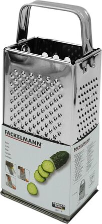 Квадратна терка Fackelmann FEEL, терка для овочів, терка для огірків (срібляста)